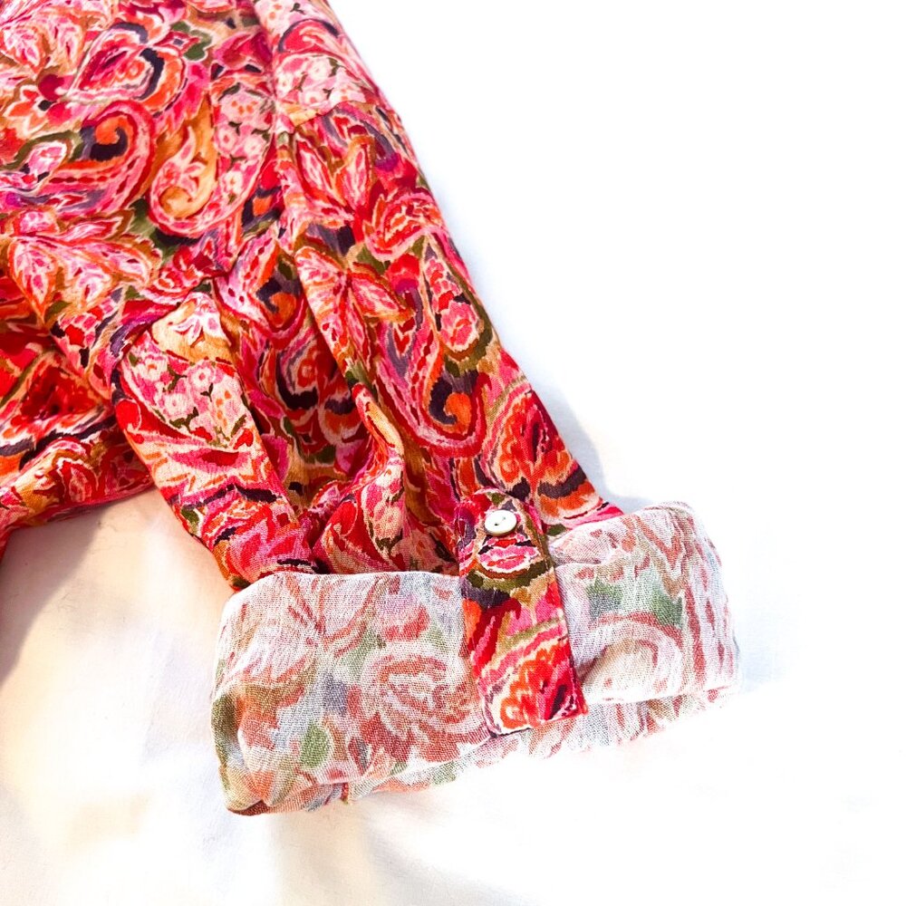 DEAR JOHN DENIM arianna front tie shirt in autumn paisley Medium - Picture 11 of 16